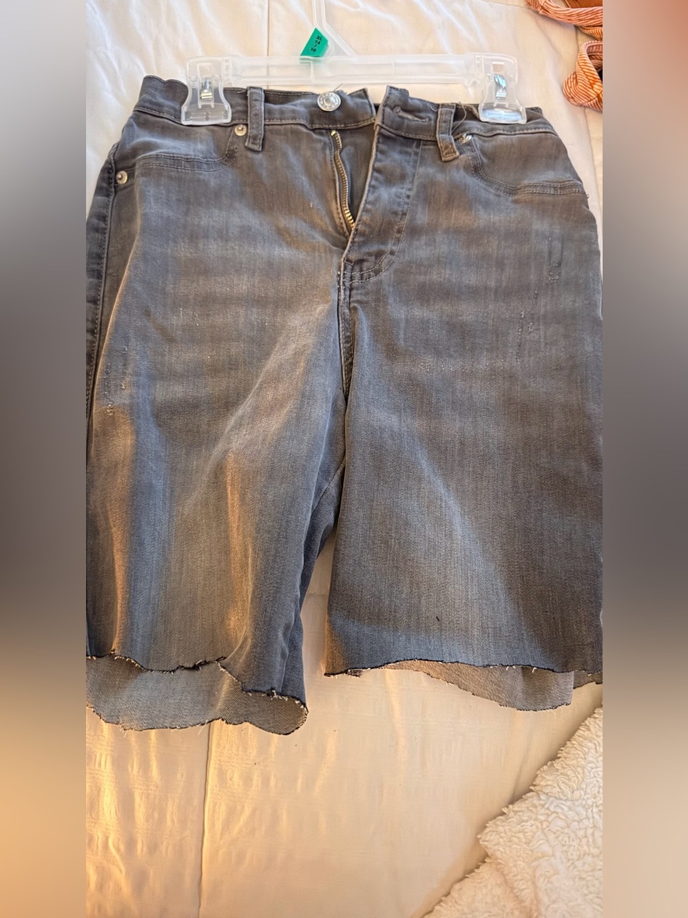 Gray denim shorts
